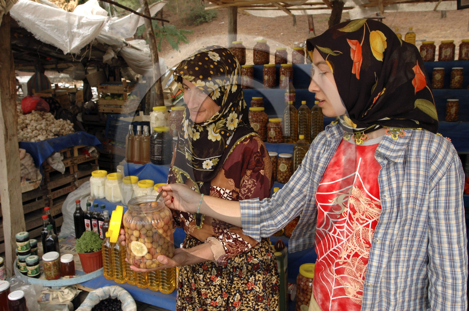 Olive-stall in a market, Pergamon