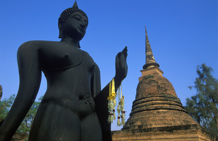 THAILANDE   SUKHOTHAI.TEMPLE DE WAT SRA SRI