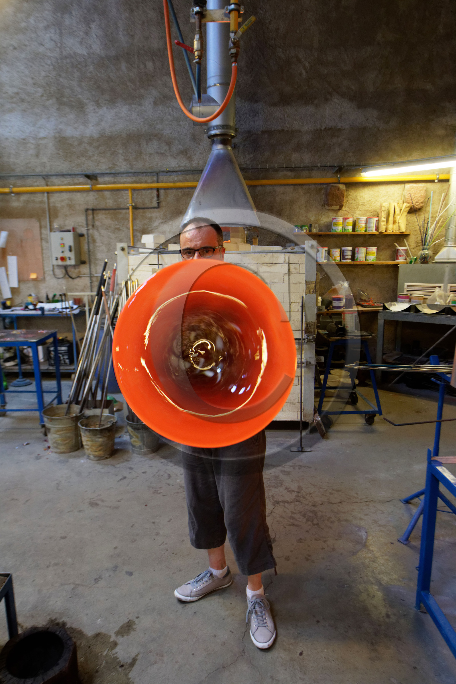 France, Haut Rhin, Alsace Wine Road, Kaysersberg, Art glassmaking of Kaysersberg